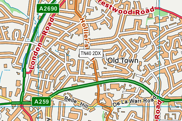 TN40 2DX map - OS VectorMap District (Ordnance Survey)