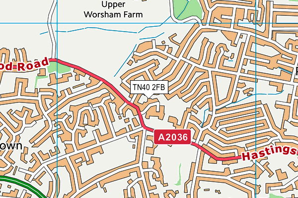 TN40 2FB map - OS VectorMap District (Ordnance Survey)