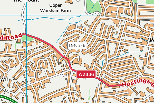 TN40 2FE map - OS VectorMap District (Ordnance Survey)