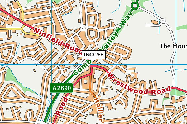 TN40 2FH map - OS VectorMap District (Ordnance Survey)