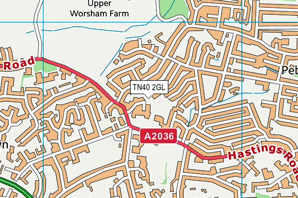 TN40 2GL map - OS VectorMap District (Ordnance Survey)