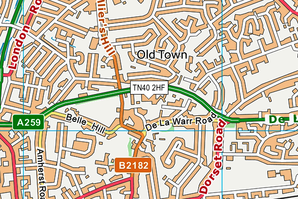 TN40 2HF map - OS VectorMap District (Ordnance Survey)
