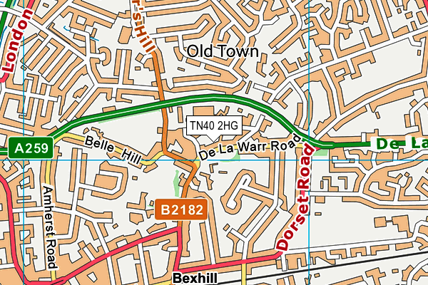 TN40 2HG map - OS VectorMap District (Ordnance Survey)