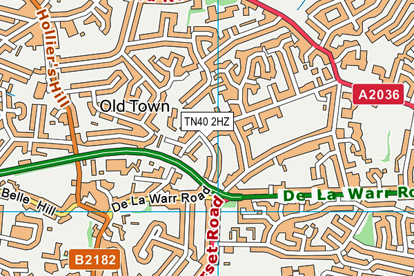 TN40 2HZ map - OS VectorMap District (Ordnance Survey)