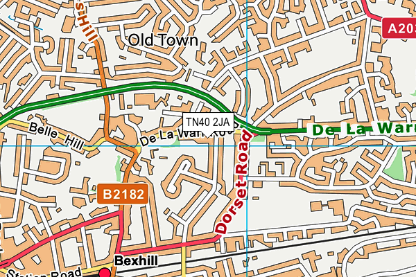 TN40 2JA map - OS VectorMap District (Ordnance Survey)