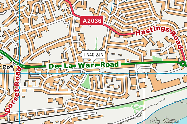 TN40 2JN map - OS VectorMap District (Ordnance Survey)