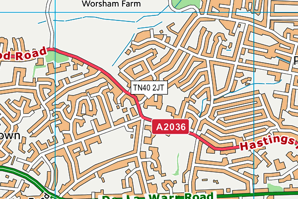TN40 2JT map - OS VectorMap District (Ordnance Survey)