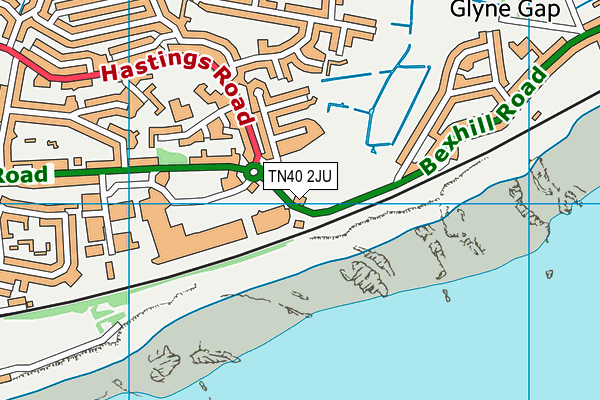 TN40 2JU map - OS VectorMap District (Ordnance Survey)