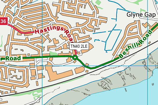 TN40 2LE map - OS VectorMap District (Ordnance Survey)