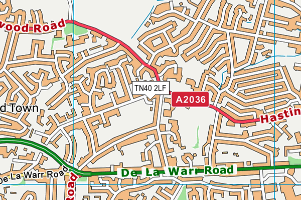 TN40 2LF map - OS VectorMap District (Ordnance Survey)