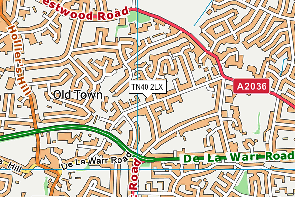 TN40 2LX map - OS VectorMap District (Ordnance Survey)