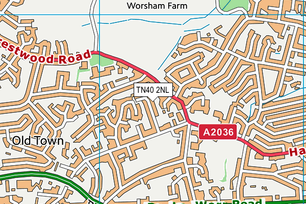 TN40 2NL map - OS VectorMap District (Ordnance Survey)