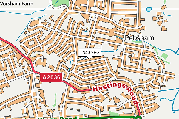 TN40 2PG map - OS VectorMap District (Ordnance Survey)