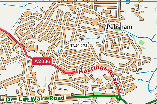 TN40 2PJ map - OS VectorMap District (Ordnance Survey)