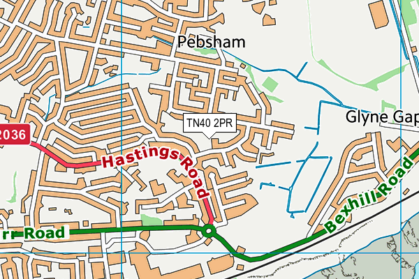 TN40 2PR map - OS VectorMap District (Ordnance Survey)