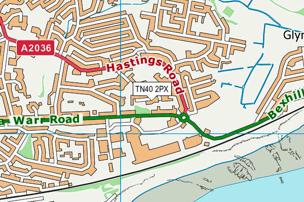 TN40 2PX map - OS VectorMap District (Ordnance Survey)