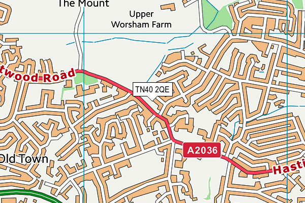 TN40 2QE map - OS VectorMap District (Ordnance Survey)