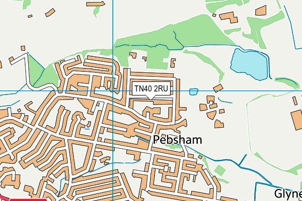 TN40 2RU map - OS VectorMap District (Ordnance Survey)