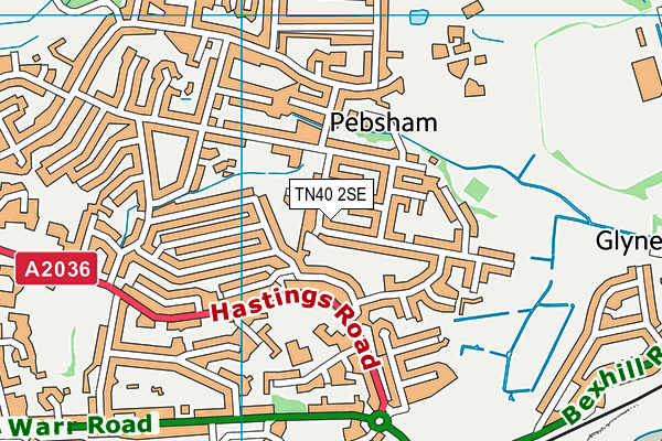 TN40 2SE map - OS VectorMap District (Ordnance Survey)