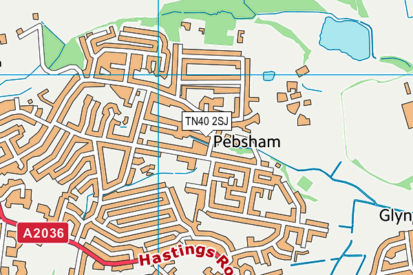 TN40 2SJ map - OS VectorMap District (Ordnance Survey)