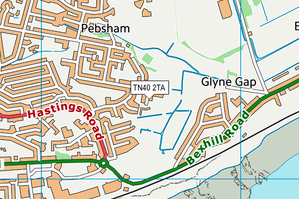 TN40 2TA map - OS VectorMap District (Ordnance Survey)