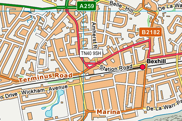 TN40 9SH map - OS VectorMap District (Ordnance Survey)