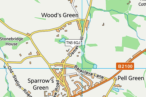 TN5 6QJ map - OS VectorMap District (Ordnance Survey)