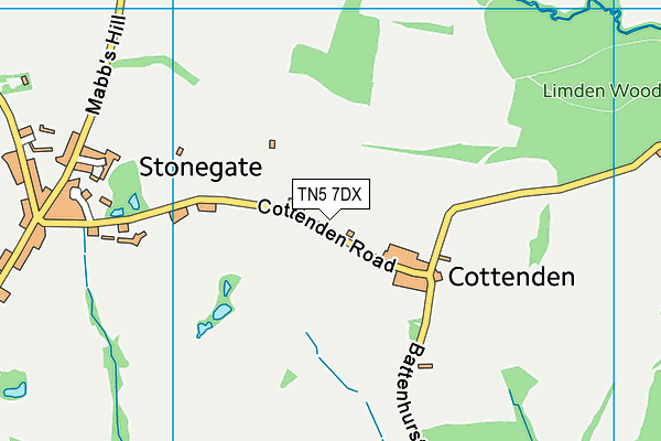 Stonegate Cricket Ground map (TN5 7DX) - OS VectorMap District (Ordnance Survey)