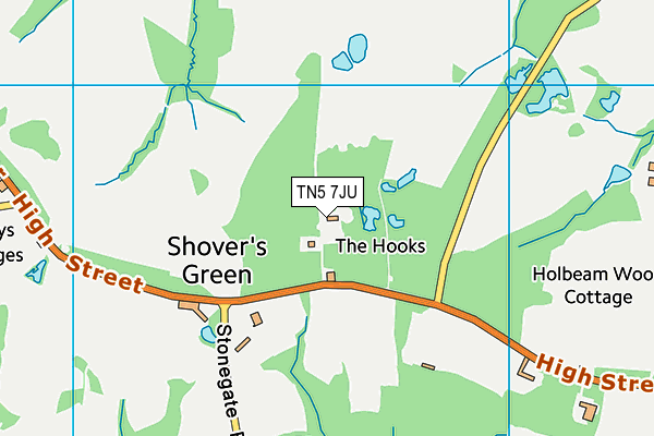 TN5 7JU map - OS VectorMap District (Ordnance Survey)