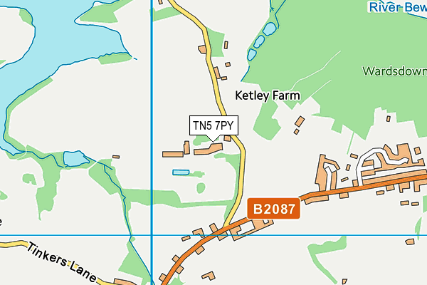 TN5 7PY map - OS VectorMap District (Ordnance Survey)