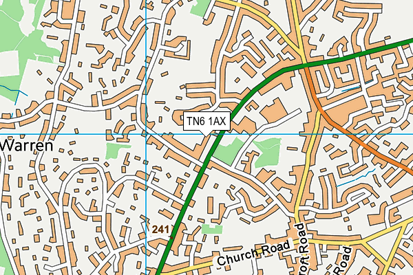 TN6 1AX map - OS VectorMap District (Ordnance Survey)