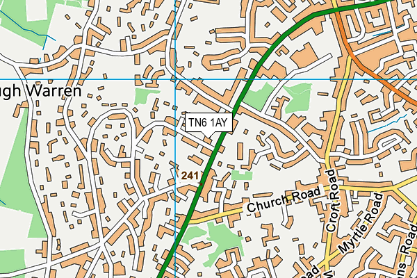 TN6 1AY map - OS VectorMap District (Ordnance Survey)