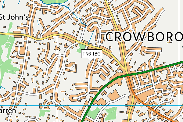 TN6 1BG map - OS VectorMap District (Ordnance Survey)