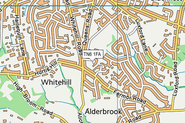 TN6 1FA map - OS VectorMap District (Ordnance Survey)