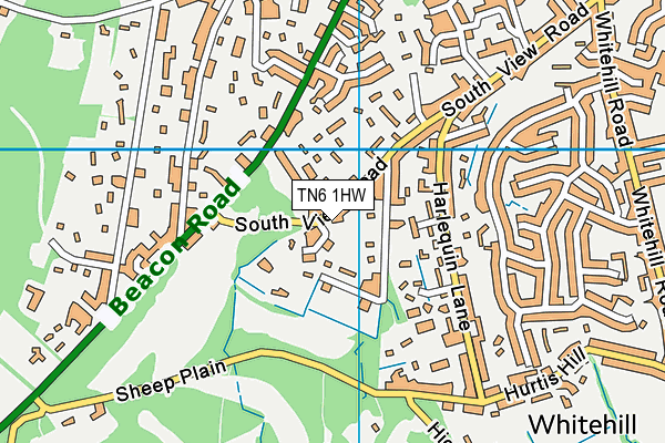 TN6 1HW map - OS VectorMap District (Ordnance Survey)