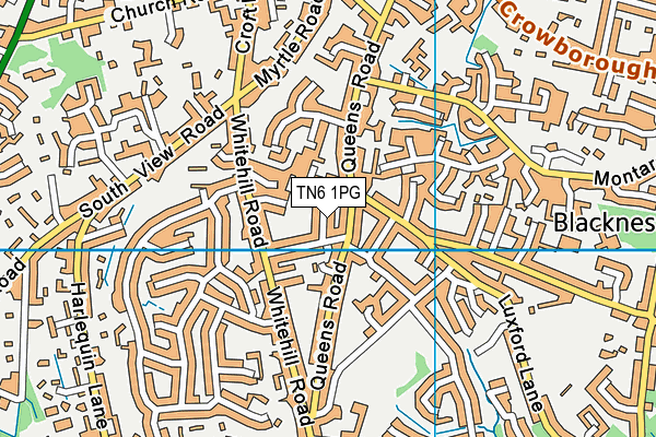 TN6 1PG map - OS VectorMap District (Ordnance Survey)