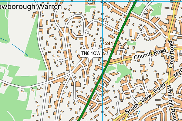 TN6 1QW map - OS VectorMap District (Ordnance Survey)