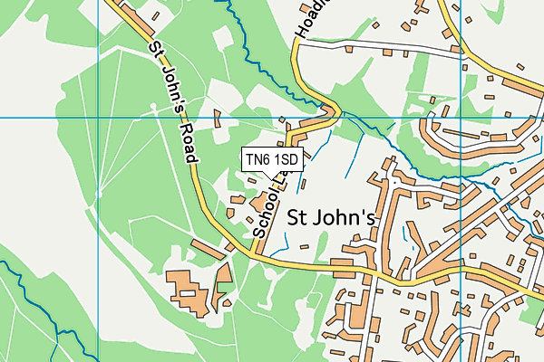 St John's Church Of England Primary School map (TN6 1SD) - OS VectorMap District (Ordnance Survey)