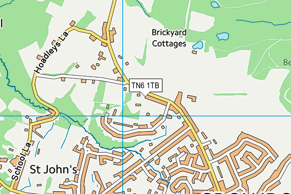 TN6 1TB map - OS VectorMap District (Ordnance Survey)