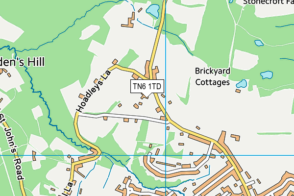 TN6 1TD map - OS VectorMap District (Ordnance Survey)