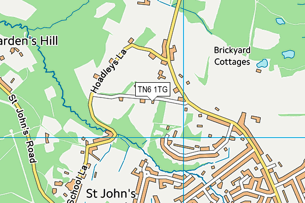 TN6 1TG map - OS VectorMap District (Ordnance Survey)