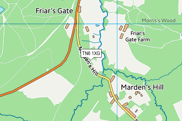 TN6 1XG map - OS VectorMap District (Ordnance Survey)