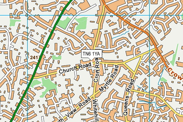 TN6 1YA map - OS VectorMap District (Ordnance Survey)