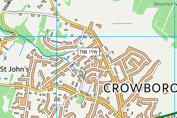 TN6 1YW map - OS VectorMap District (Ordnance Survey)