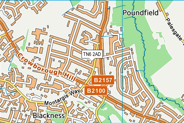 TN6 2AD map - OS VectorMap District (Ordnance Survey)