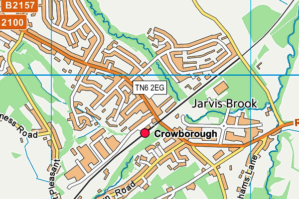 Jarvis Brook Memorial Hall  map (TN6 2EG) - OS VectorMap District (Ordnance Survey)