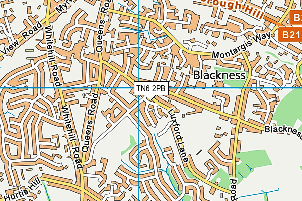 TN6 2PB map - OS VectorMap District (Ordnance Survey)