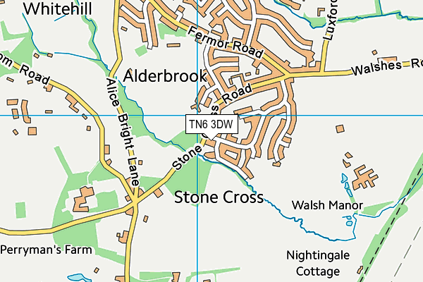 TN6 3DW map - OS VectorMap District (Ordnance Survey)