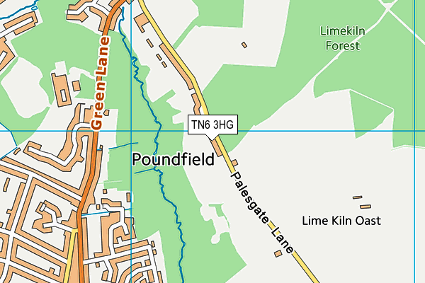 Lime Kiln Playing Field map (TN6 3HG) - OS VectorMap District (Ordnance Survey)