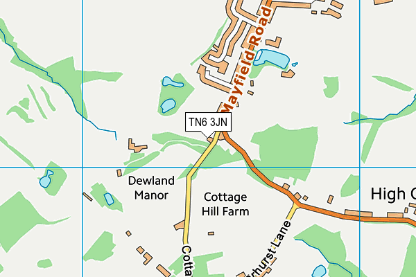 Dewlands Manor Golf Course map (TN6 3JN) - OS VectorMap District (Ordnance Survey)